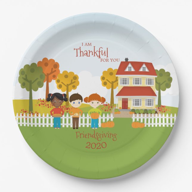 Friendsgiving Thanksgiving Feast Paper Plate (Front)