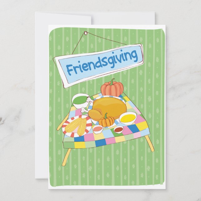 Friendsgiving Thanksgiving Fun Whimsical Feast Invitation (Front)