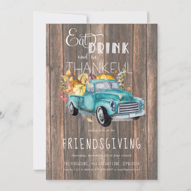 Friendsgiving Thanksgiving Party Invitation (Front)