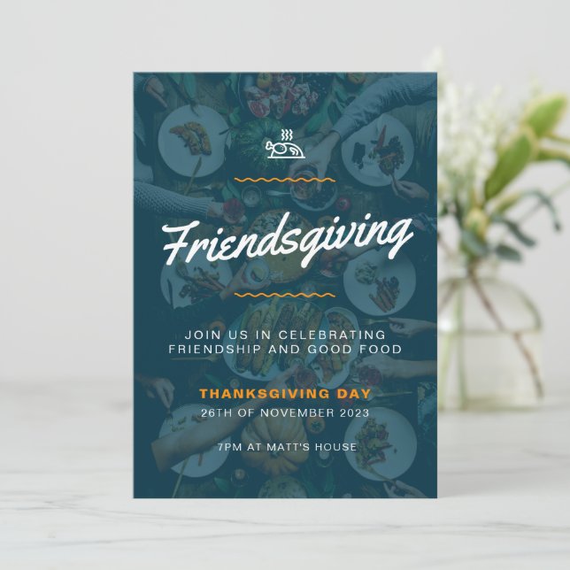 Friendsgiving Thanksgiving Party Invitation (Standing Front)