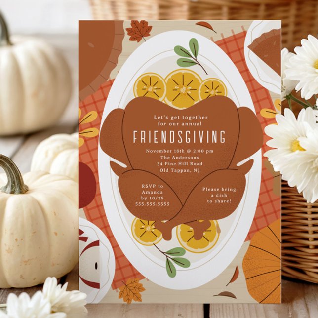 Friendsgiving Turkey Dinner Party Invitation (Creator Uploaded)
