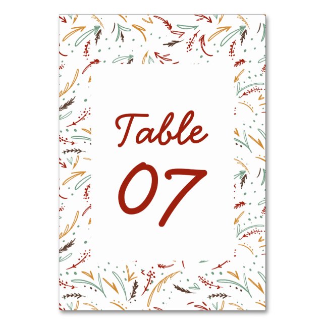 Friendsgiving Typography Thanksgiving Dinner Table Number (Front)