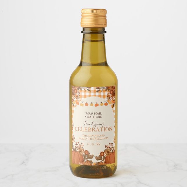 Friendsgiving Wine Bottle Label Party Favour (Front)