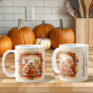 Friendsgiving Woodland Animals Autumn Leaves Coffee Mug