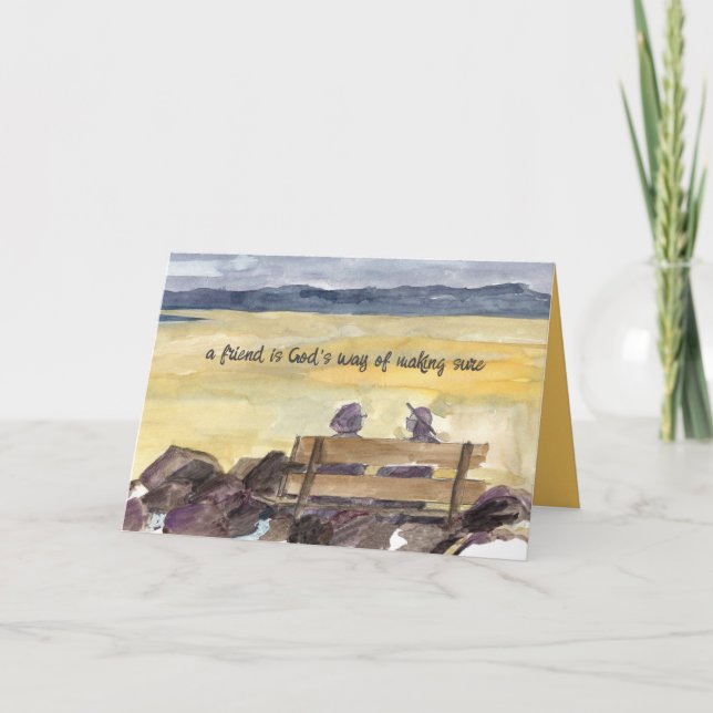 Friendship A Friend is God's Way Women Sunset Lake Card (Front)