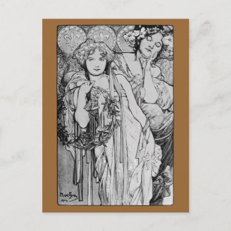 Friendship ~ Alphones Mucha ~ 1904 Postcard
