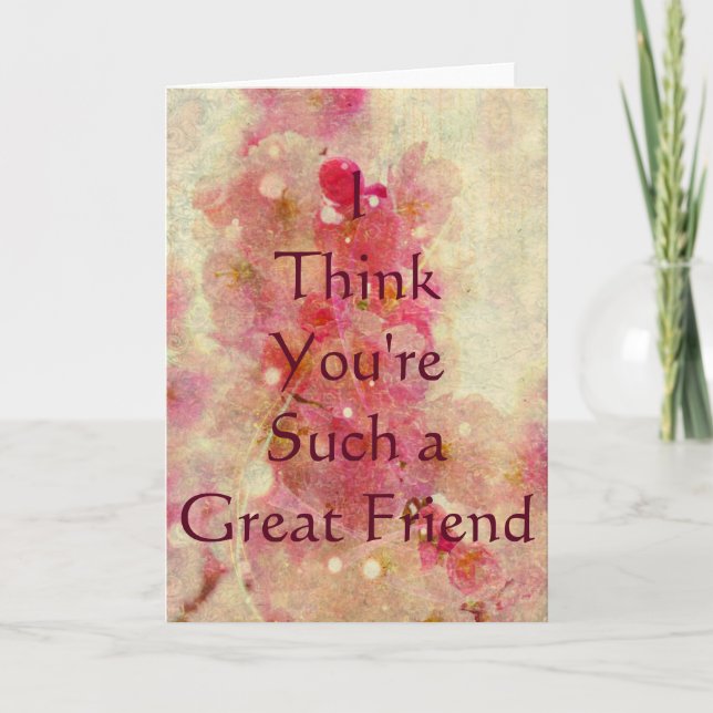 Friendship amazing quote Cherry Blossom Card (Front)