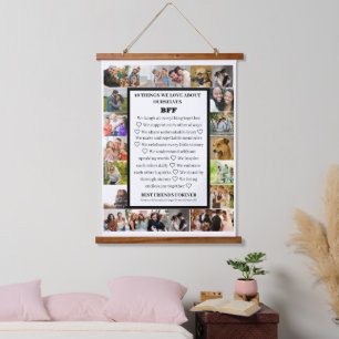 Friendship Appreciation   BFF 22 Photo Collage Hanging Tapestry