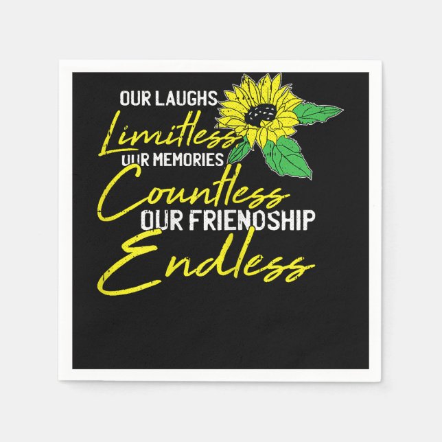 Friendship Best-Friend Cute Sunflower Bestie BFF M Napkin (Front)