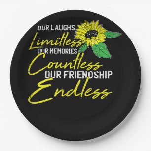 Friendship Best-Friend Cute Sunflower Bestie BFF M Paper Plate