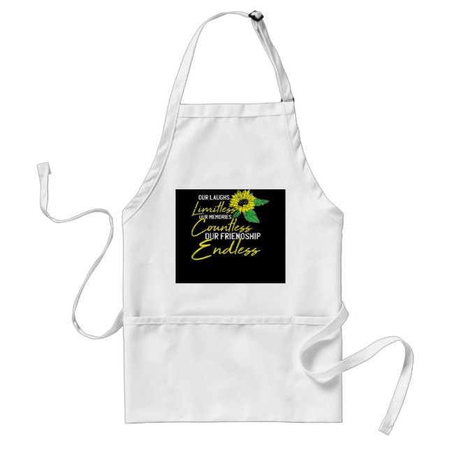 Friendship Best-Friend Cute Sunflower Bestie BFF M Standard Apron (Front)