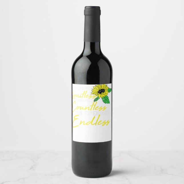 Friendship Best-Friend Cute Sunflower Bestie BFF M Wine Label (Front)