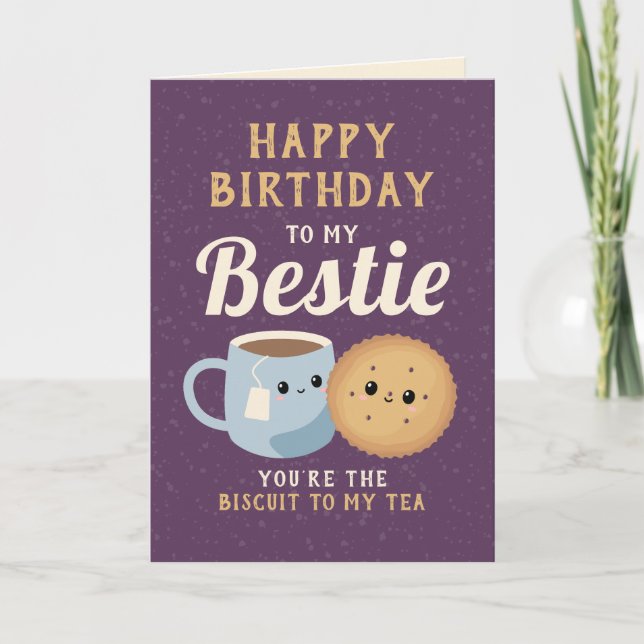Friendship Bestie Funny Cute Happy Birthday Card (Front)