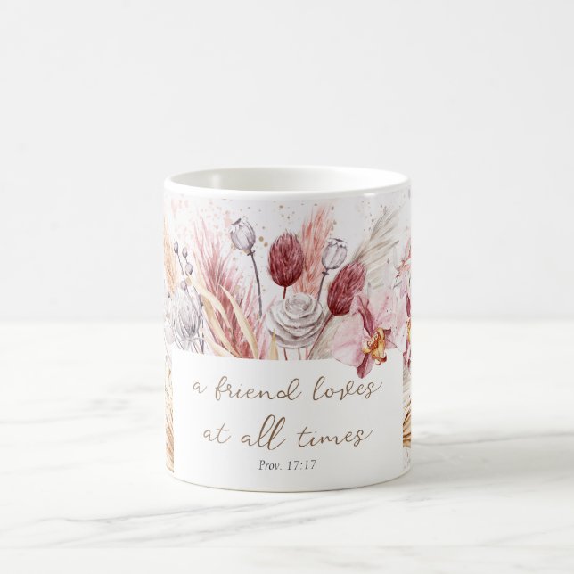 Friendship Boho Bible Verse Inspirational Floral Coffee Mug (Center)