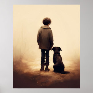 Friendship, Boy and his dog Poster