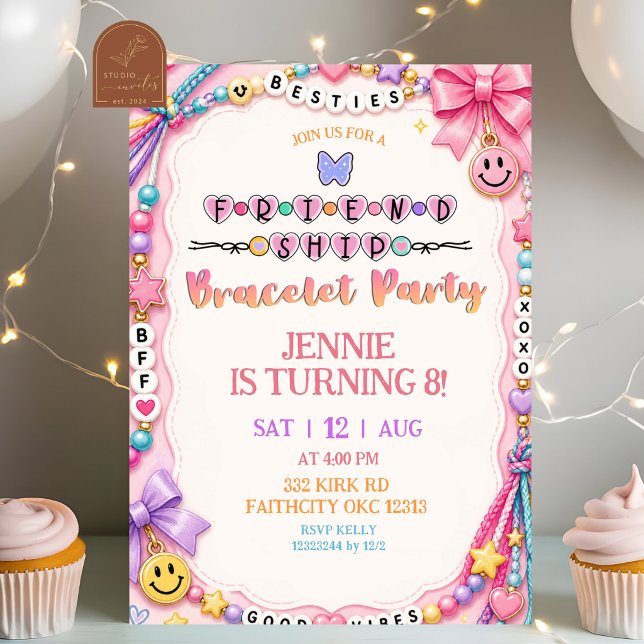 Friendship Bracelet Birthday Invitation (Creator Uploaded)