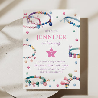 Friendship bracelet Birthday Party invitation