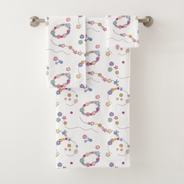 Friendship Bracelet Girl Jewellery Bath Towel Set (Insitu)