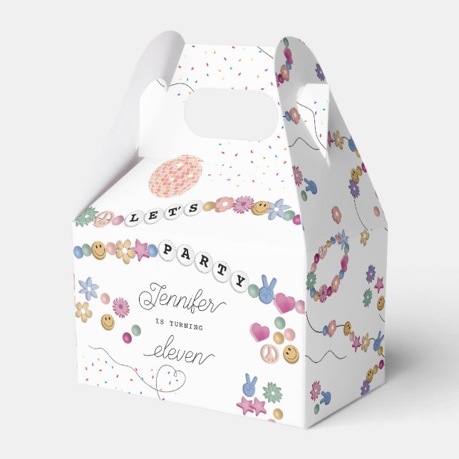 Friendship Bracelet Girl Jewellery Birthday Party Favour Box (Front Side)