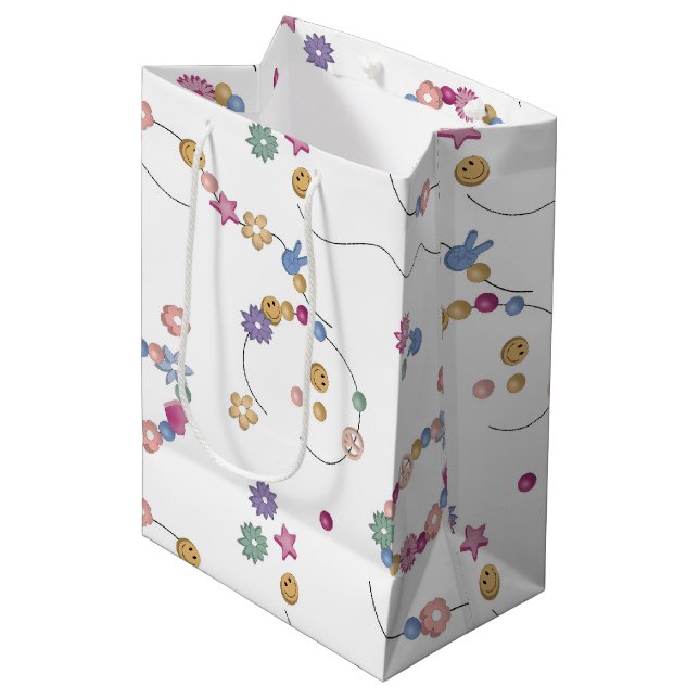 Friendship Bracelet Girl Jewellery Pattern Medium Gift Bag (Front Angled)