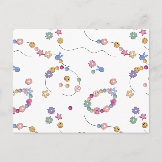 Friendship Bracelet Girl Jewellery Pattern Postcard (Front)