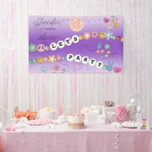 Friendship Bracelet Girl Jewelry Birthday Party Banner