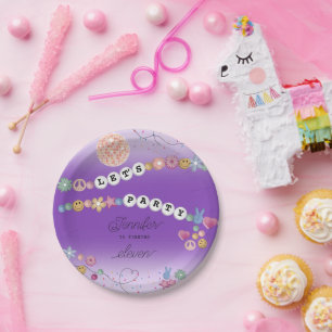 Friendship Bracelet Girl Jewelry Birthday Party Paper Plate