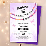 Friendship Bracelet Girls Birthday Era Party Invitation<br><div class="desc">A cute girls birthday invitation featuring friendship bracelets that spell out BIRTHDAY ERA. This purple and pink invitation is accented with butterflies and is perfect for a young girl or teenager.</div>