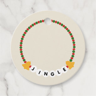 Friendship Bracelet Jingle Bells Christmas  Favour Tags