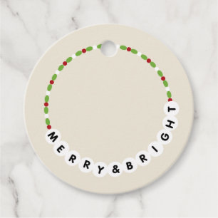 Friendship Bracelet Merry and Bright Christmas  Favour Tags