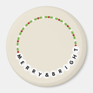 Friendship Bracelet Merry and Bright Christmas Magnet