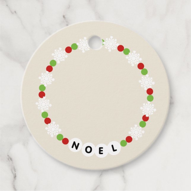 Friendship Bracelet Noel Christmas  Favour Tags (Front)
