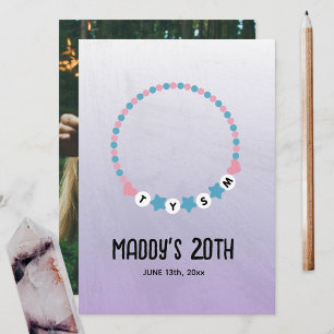 Friendship Bracelet TYSM Birthday Thank You Purple