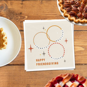 Friendship Bracelets Friendsgiving Thanksgiving Napkin