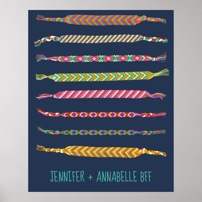 Friendship Bracelets Illustrations Personalized Poster (Front)