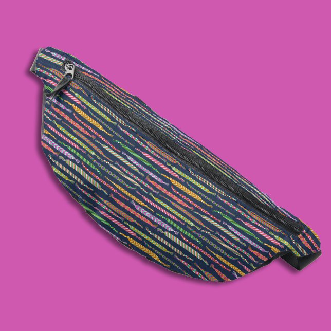 Friendship Bracelets Pattern on Navy Blue Bum Bags (Creator Uploaded)