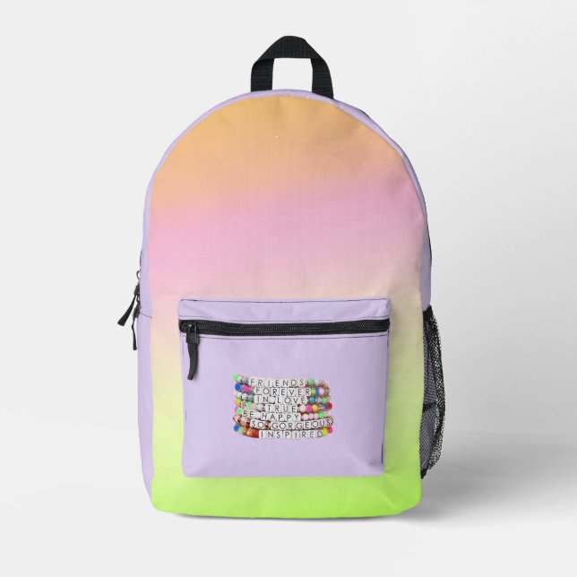 Friendship Bracelets Printed Backpack (Front)