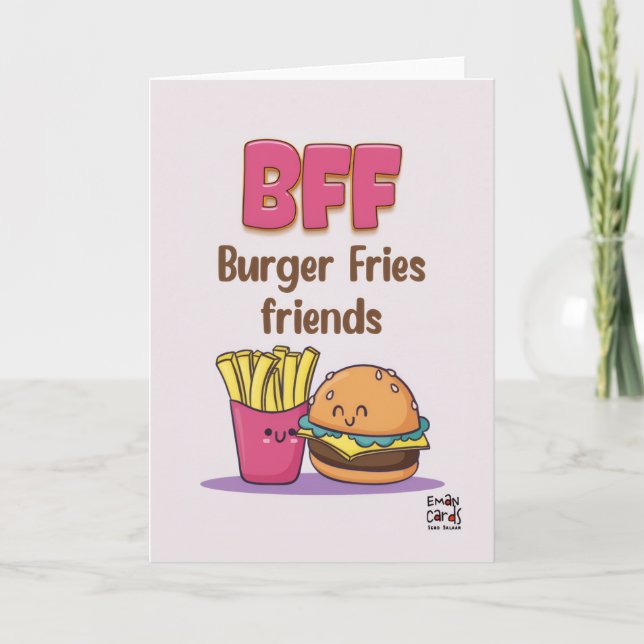 Friendship - Burger Fries Friends Card (Front)