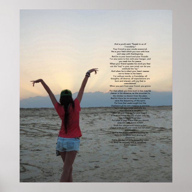 Friendship by Kahlil Gibran Poster (Front)