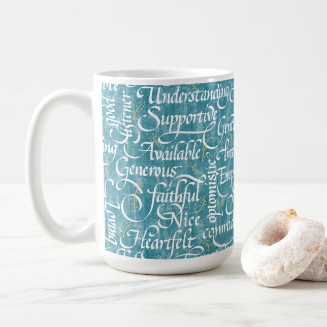Friendship Calligraphy Bestie  Coffee Mug (With Donut)