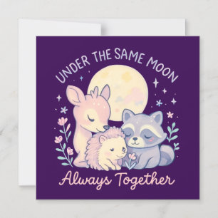 friendship, cute forest animals, under the moon magnetic invitation
