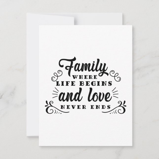 Friendship day family life begins thank you card (Front)