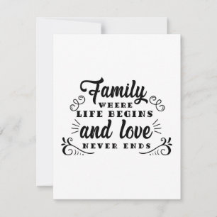 Friendship day family life begins thank you card