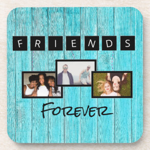 Friendship day personalised template photo collage coaster