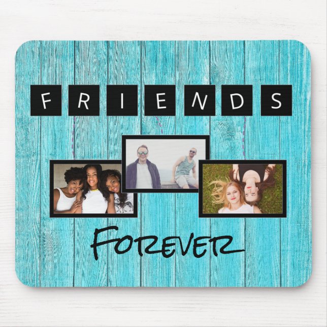 Friendship day personalised template photo collage mouse mat (Front)
