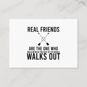Friendship day real friends business card