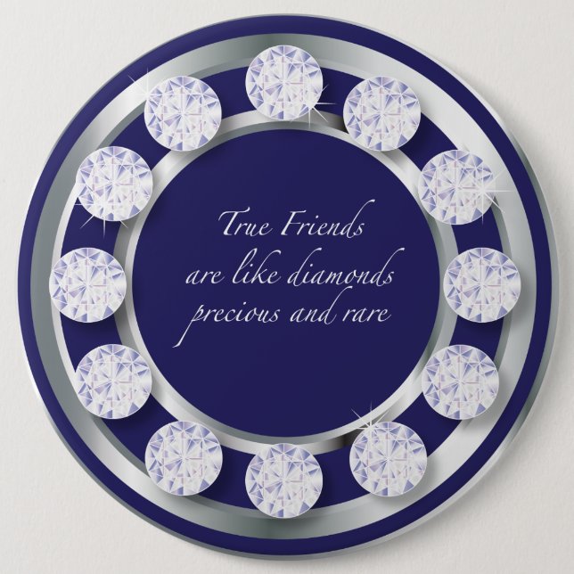 Friendship Diamond 6 Cm Round Badge (Front)