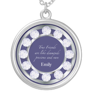 Friendship Diamonds Silver Plated Necklace