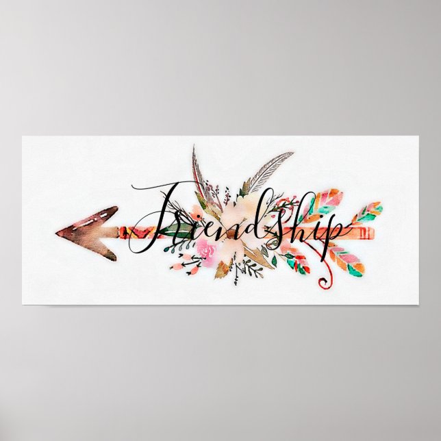 Friendship floral arrow poster (Front)
