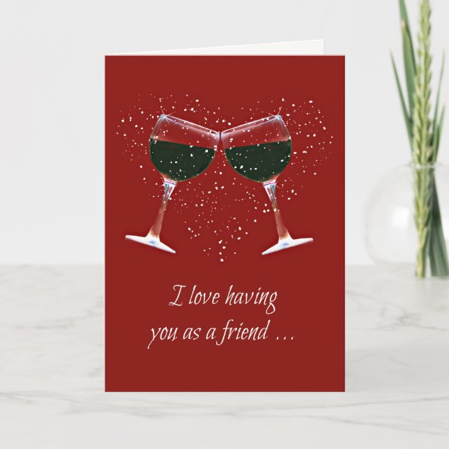 Friendship Funny Wine Card (Front)